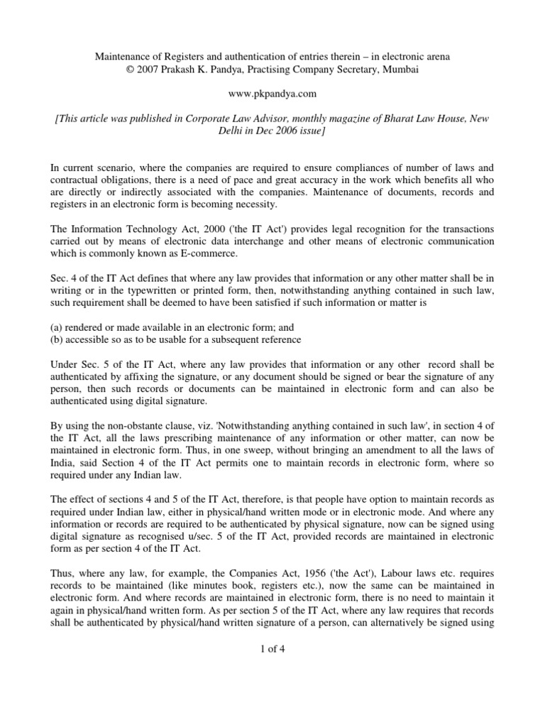 Article Dec2006 Eregister-Seal | PDF | Seal (Emblem) | Authentication