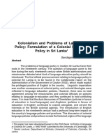 Colonialism and Problems of Language Policy: Formulation of A Colonial Language Policy in Sri Lanka