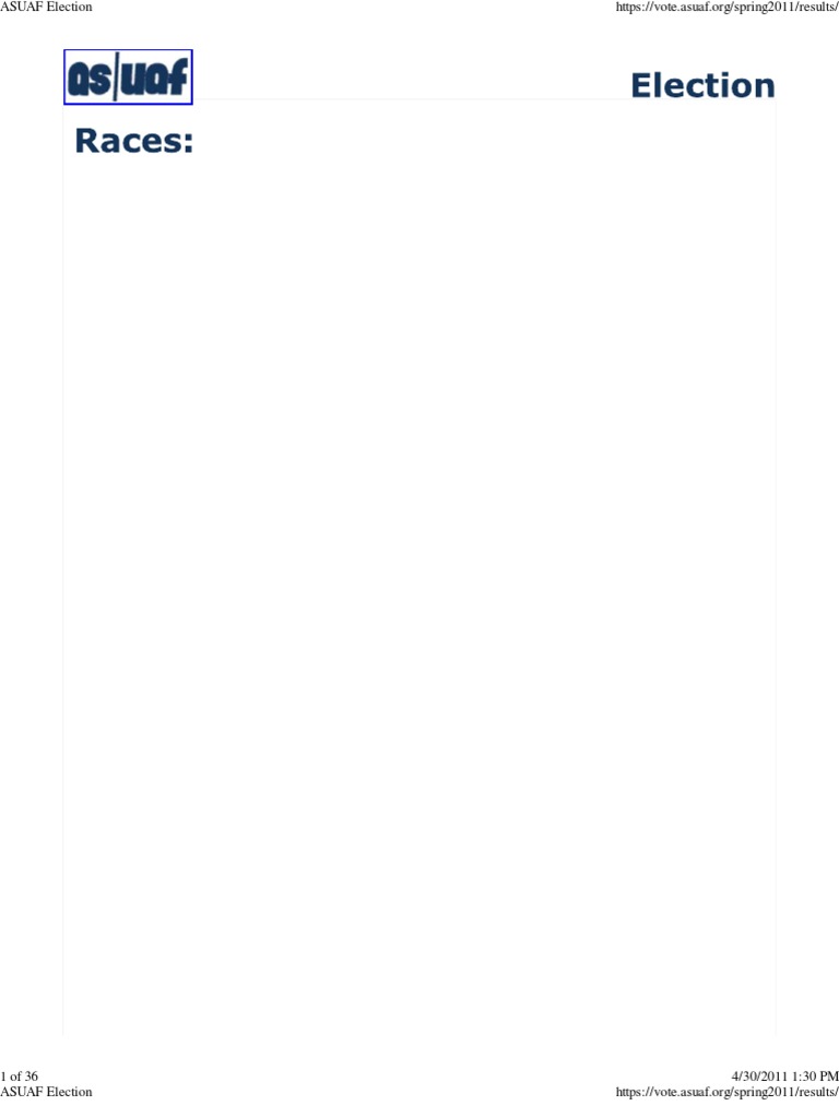 ASUAF Spring 2011 Election Results | PDF