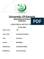 University of Karachi: Department of History (Industrial Revolution) (1760-1850)