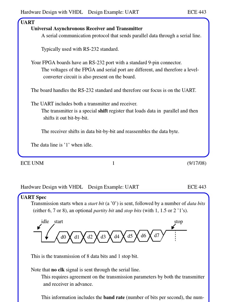 Uart Pdf Vhdl Digital Electronics