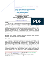 Pu' Speakers Learning English in Middle Schools Of: Car Nicobar (A&N Islands) : A Study in Error Analysis