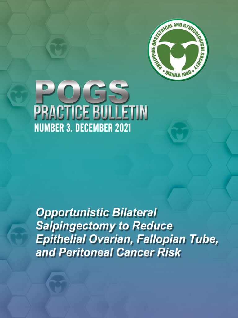 Salpingectomy for Ovarian Cancer Prevention | PDF | Ovarian Cancer ...