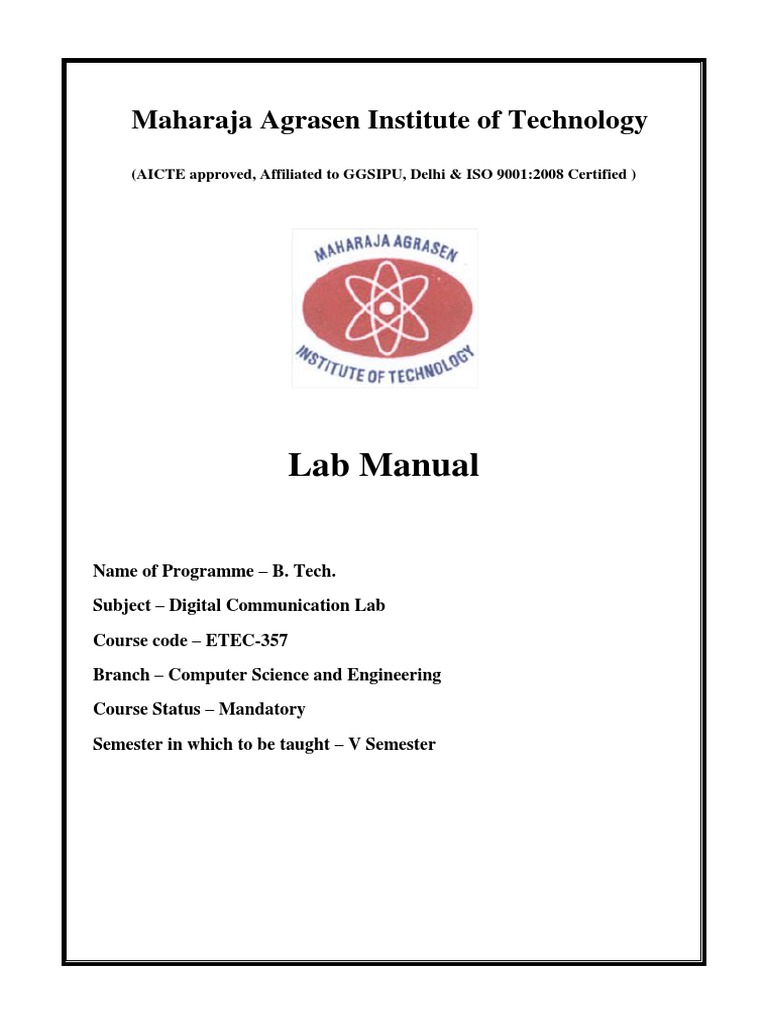 Digital Communication Lab Manual An InDepth Guide to Experiments and