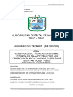 Informe Liq Por Oficio Agua Potable Amantani Anexos