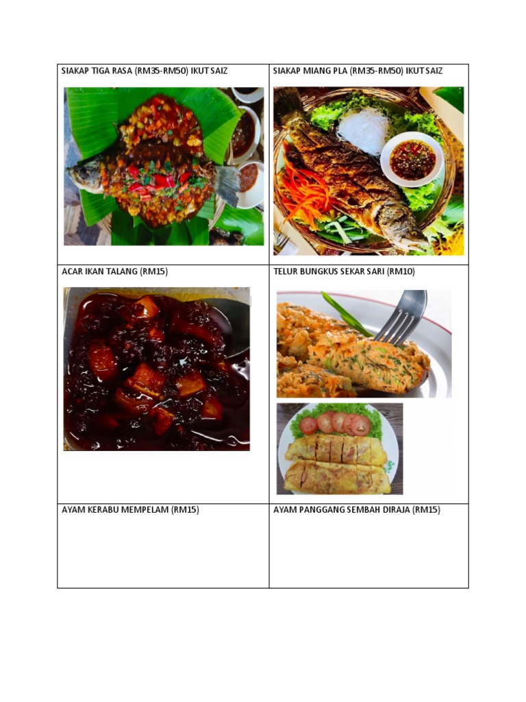 Menu Ala Carte Spesial Melayu | PDF