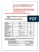 Name: Bearing Roll No Design Case:: Given Process /operating Conditions