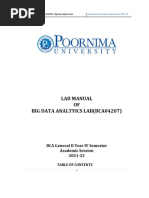 Lab Manual OF Big Data Analtyics Lab (Bca04207) : BCA General II Year IV Semester Academic Session 2021-22