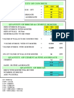 Quantity of Concrete: 1: 4 Volume of Wall Is To Be Constructed