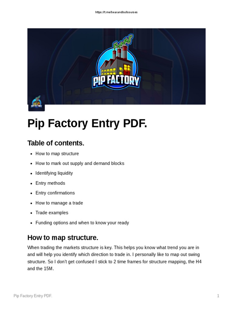 Pip Factory Entry Guide Breaks Down Forex Trading Strategies | PDF ...