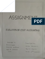 Evolution of Cost Accounting