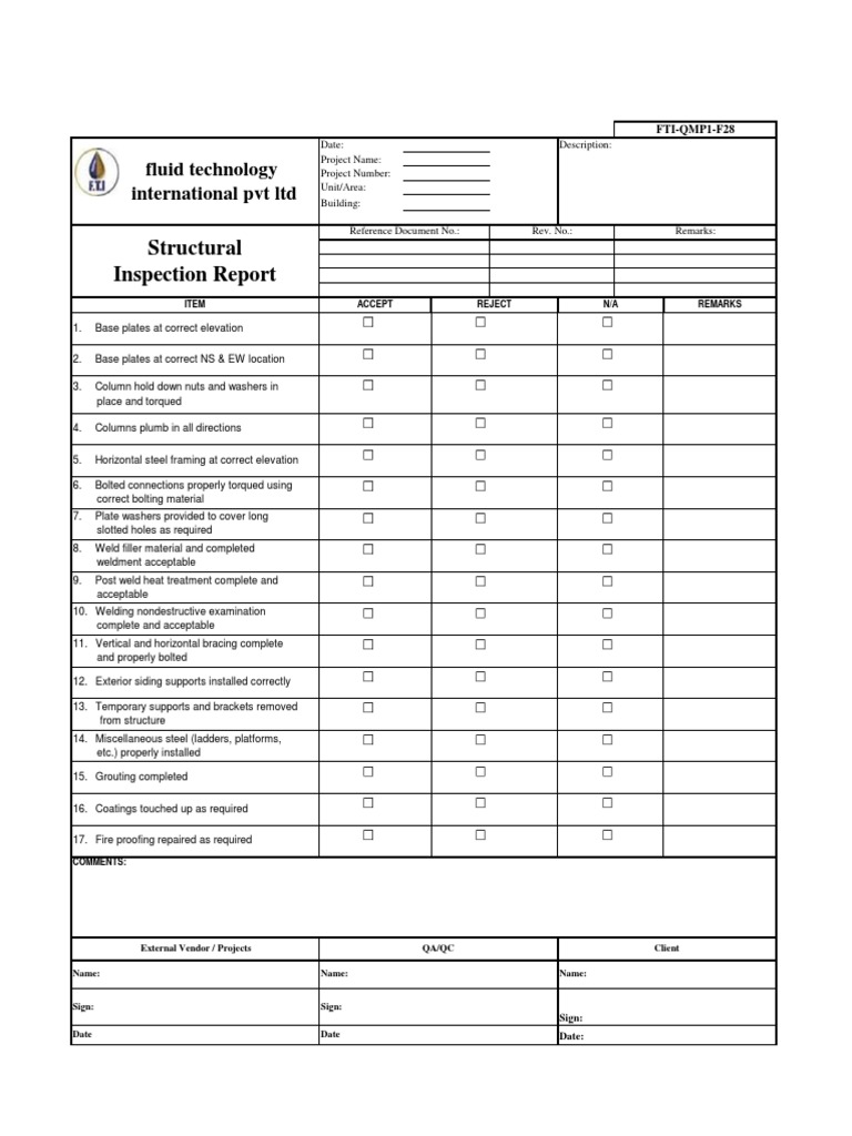 Structural Inspection Report Summary | PDF