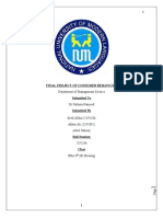 Final Project of Consumer Behaviour: Department of Management Science