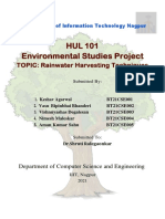 HUL 101 Environmental Studies Project: TOPIC: Rainwater Harvesting Techniques