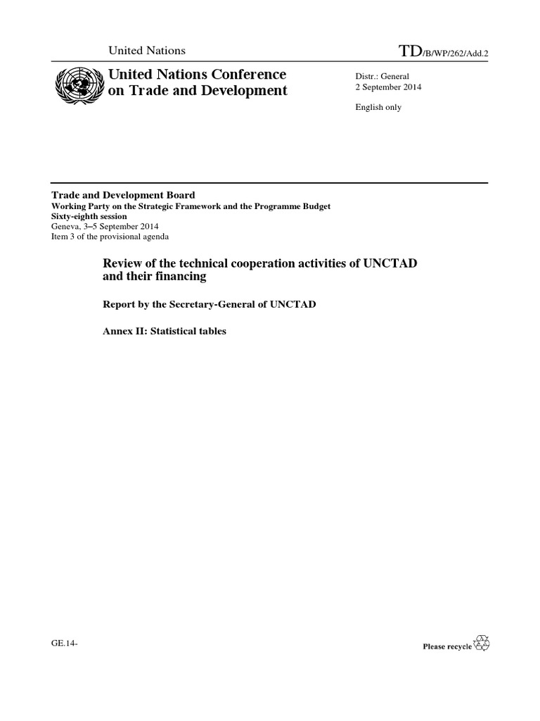 United Nations Conference On Trade and Development | PDF | Millennium ...