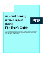 Air Conditioning Service Report Sheets: The User's Guide