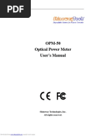 OPM-50 Optical Power Meter User's Manual: Shineway Technologies, Inc. All Rights Reserved