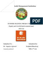 SS Jain Subodh Management Institution: Summer Training Project Report (Equity and Growth Fund in Mutual Fund) (2021-22)
