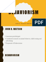 Behaviorism: John B. Watson Theory