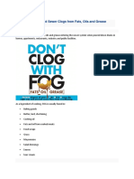 Tips On How To Avoid Sewer Clogs From Fats, Oils and Grease (FOG)