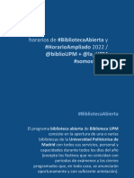 #BibliotecaAbierta #HorarioAmpliado 2022 / Biblioteca UPM #somosUPM