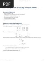 LU Decomposition For Solving Linear Equations