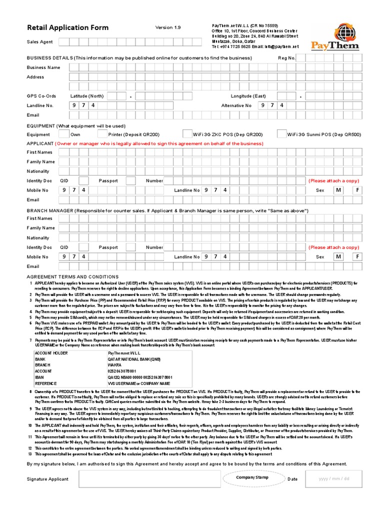 Application Form | PDF | Banks | List Price
