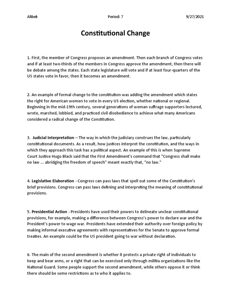 Constitutional Change | PDF | Politics | Social Science