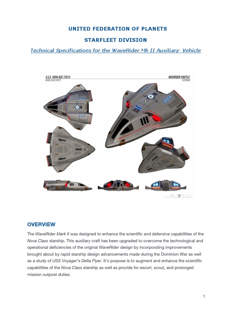 WaveRider Mk II Technical Overview | PDF | Starfleet | Uss Voyager ...