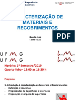 Caracterização de materiais e recobrimentos