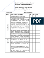 Ficha de Monitoreo Del Plan Lector