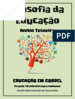 Anisio Teixeira Educacao Em Cordel Projeto 10 Estrofes