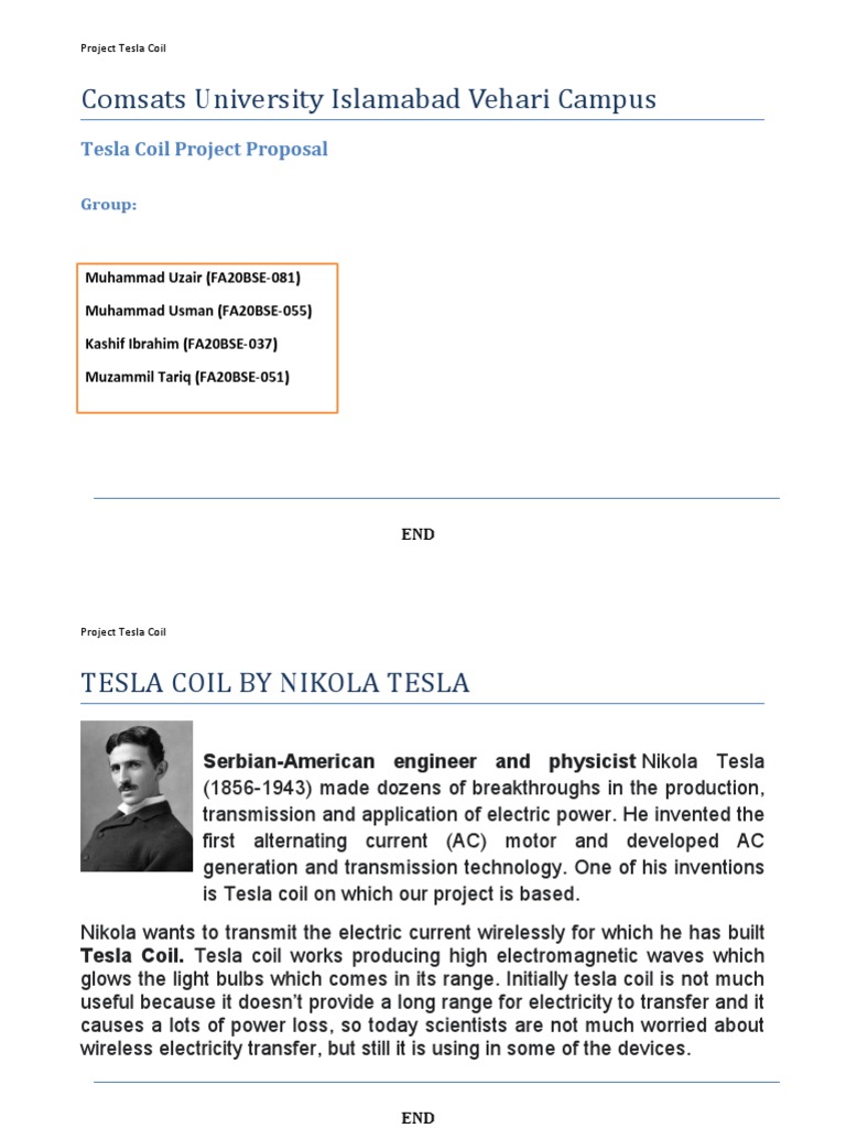 Tesla Coil Project Overview | PDF | Inductor | Transformer