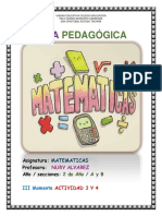 2da Guía Pedagógica Matematica 2do Año III Momento Activ. 3 y 4 Prof. Nury Alvarez 2021