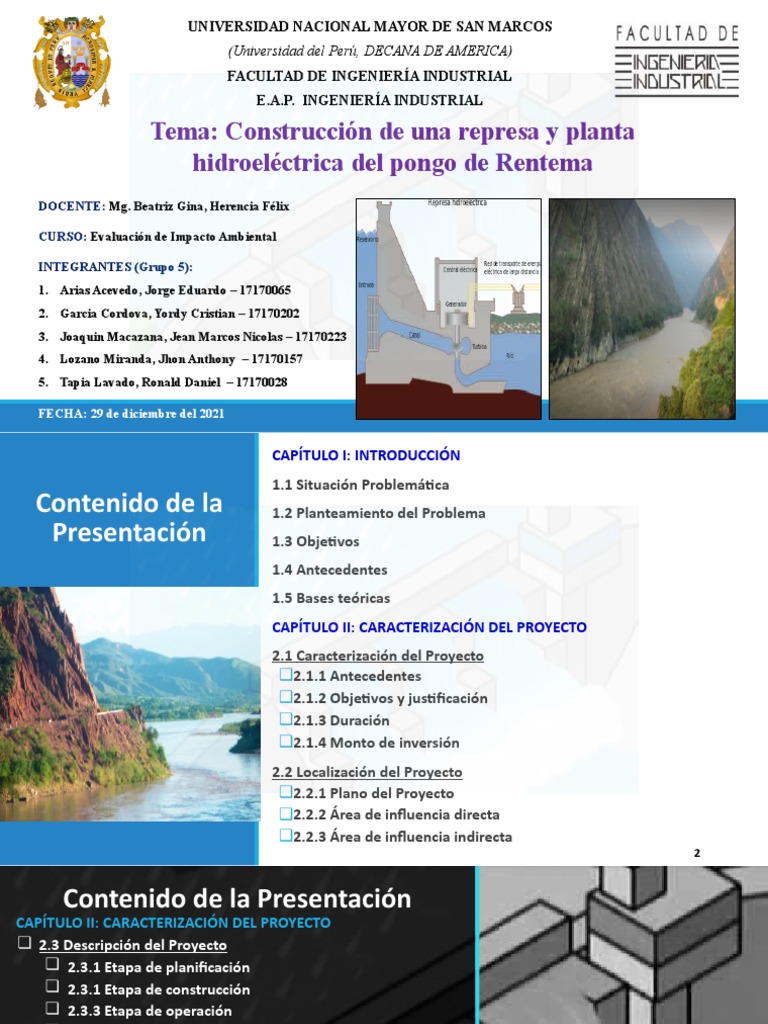 Expo Grupo 5 CentralHidroelectrica Pongo de Rentema | PDF ...