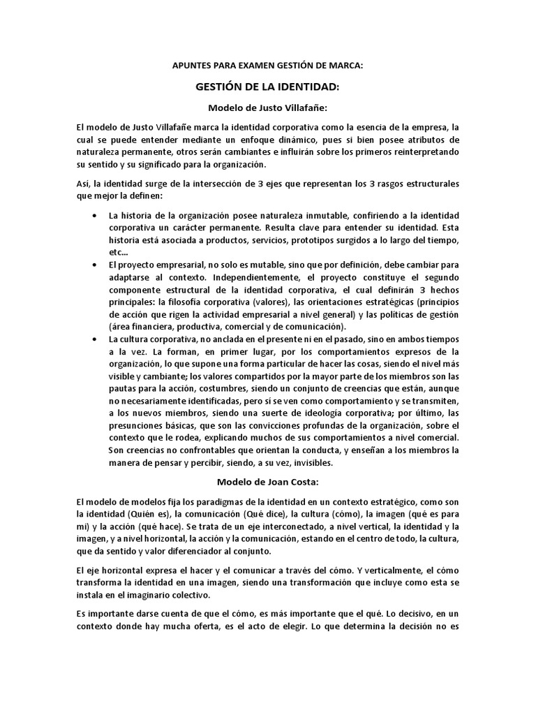 Apuntes Para Examen Gestión De Marca Pdf Producto Negocio