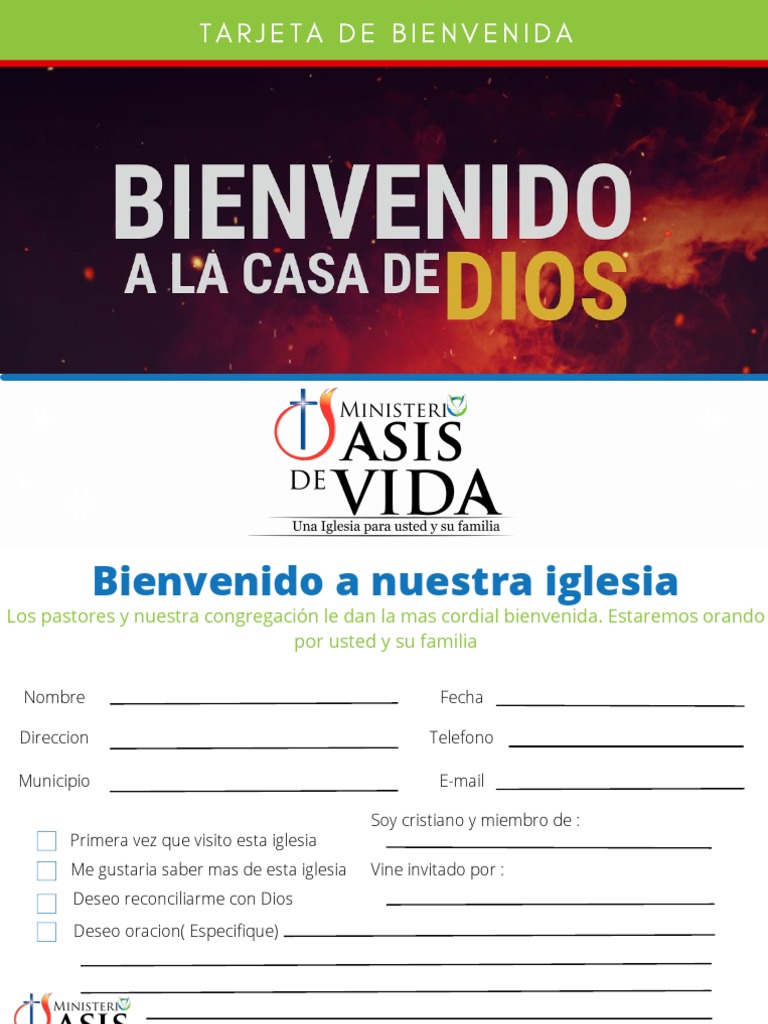Bienvenida y Conexión en Nuestra Iglesia | PDF, image size:768x1024