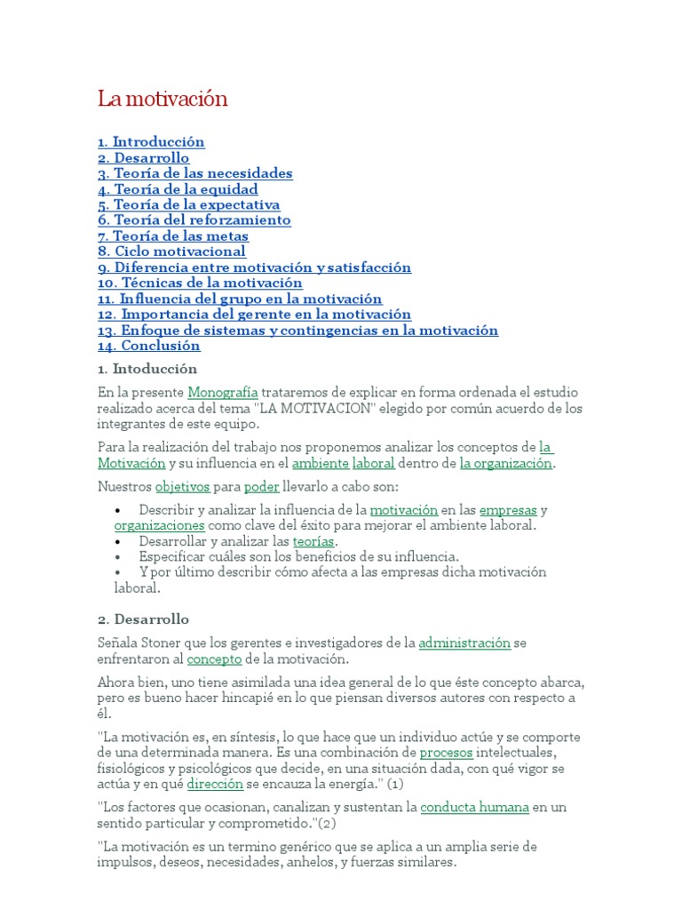 La Motivacion | PDF | Motivación | Motivacional