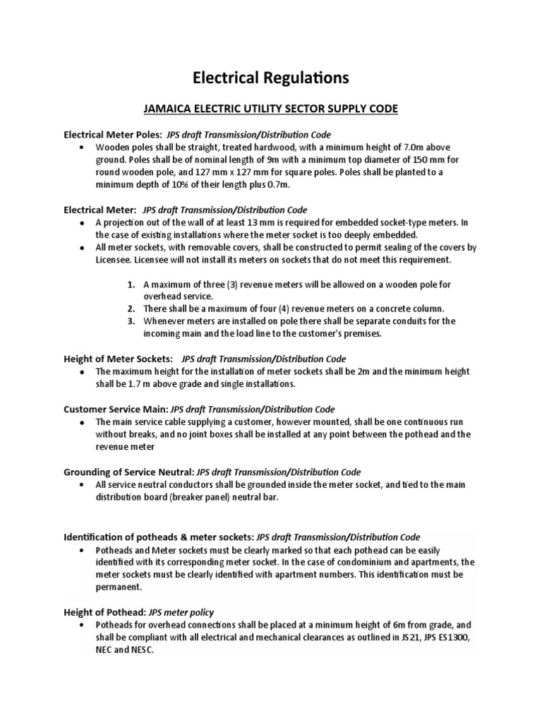 Electrical Regulations and Plan PDF Electrical Wiring Electric