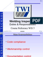 Welding Inspection: Duties & Responsibilities Course Reference WIS 5