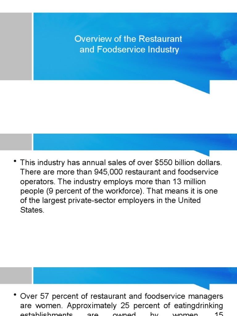 Overview of The Restaurant and Foodservice Industry | PDF | Restaurants ...