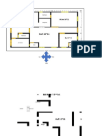 Floor plan layout for a 3BHK house with dimensions