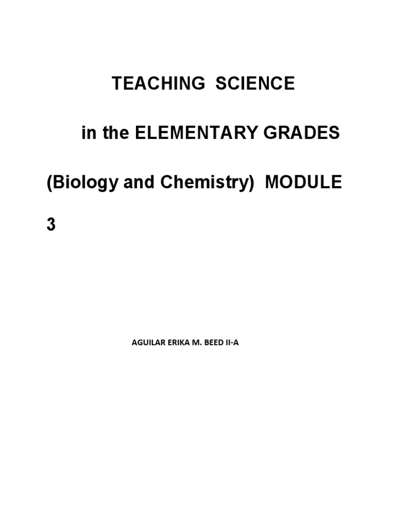 Teaching Science in The Elementary Grades (Biology and Chemistry