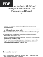 Design and Analysis of IoT-Based Intelligent Robot For Real-Time Monitoring and Control