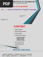 Decision Properties of Regular Languages