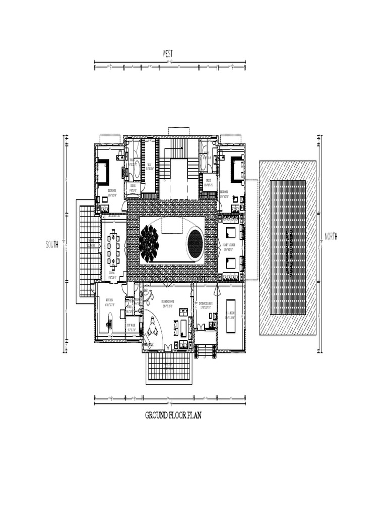 Ground Floor Plan with Room Dimensions | PDF | Buildings And Structures ...