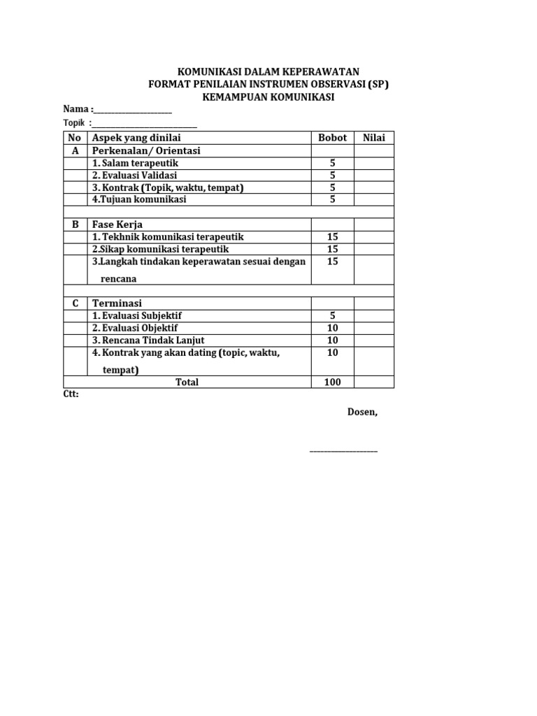 Format Nilai SP | PDF