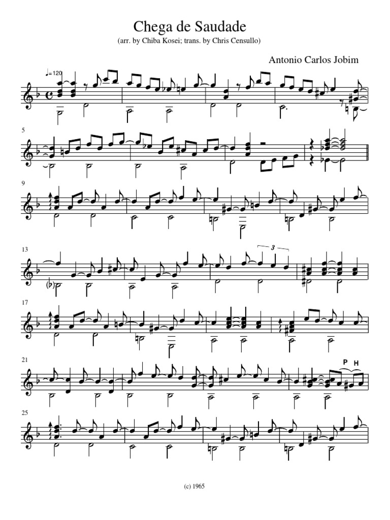 Chega de Saudade Sheet Music | PDF