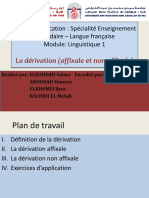 La Dérivation (Affixale Et Non-Affixale)