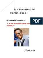 1st Hearing of Civil Procedure of Ethiopia by Biniyam